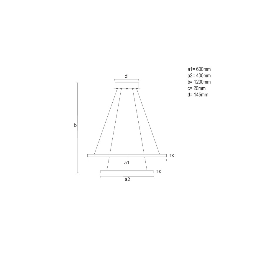 Lampadario LED dimmerabile su cavo LED/55W/230V 3000-6500K Ø 60 cm + telecomando