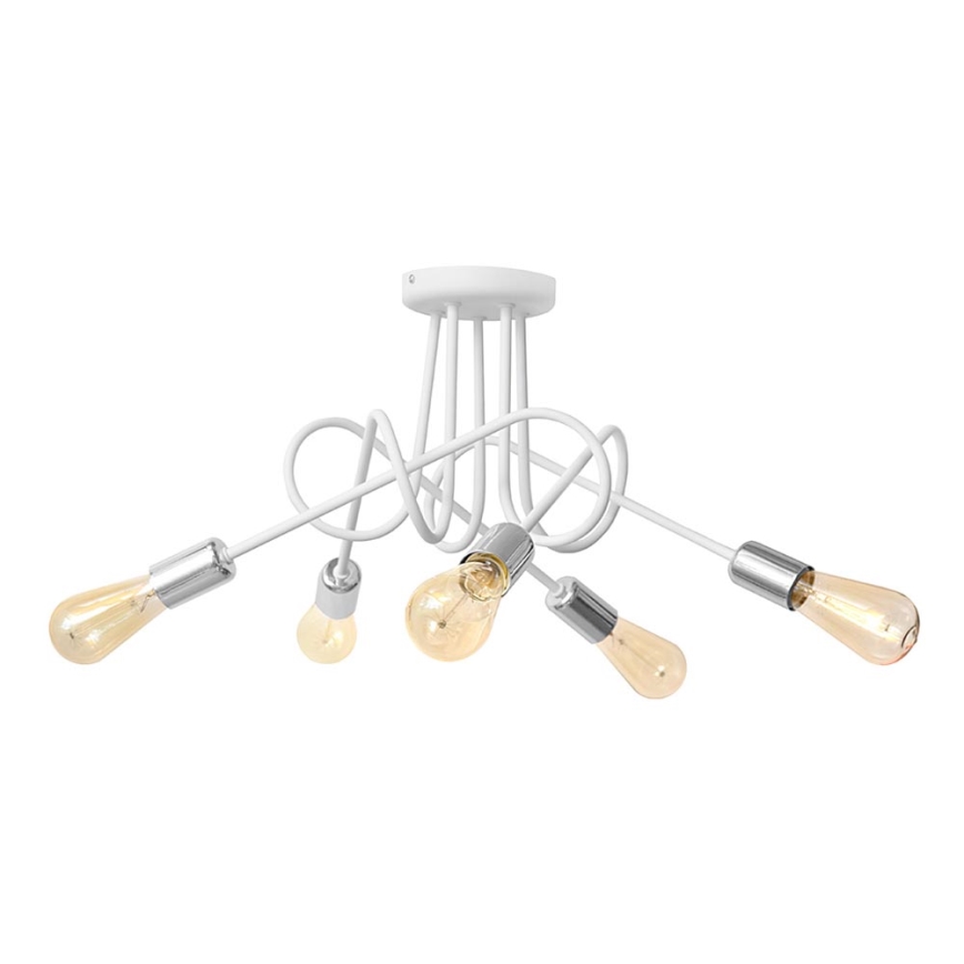 Lampadario fisso OXFORD 5xE27/15W/230V bianco