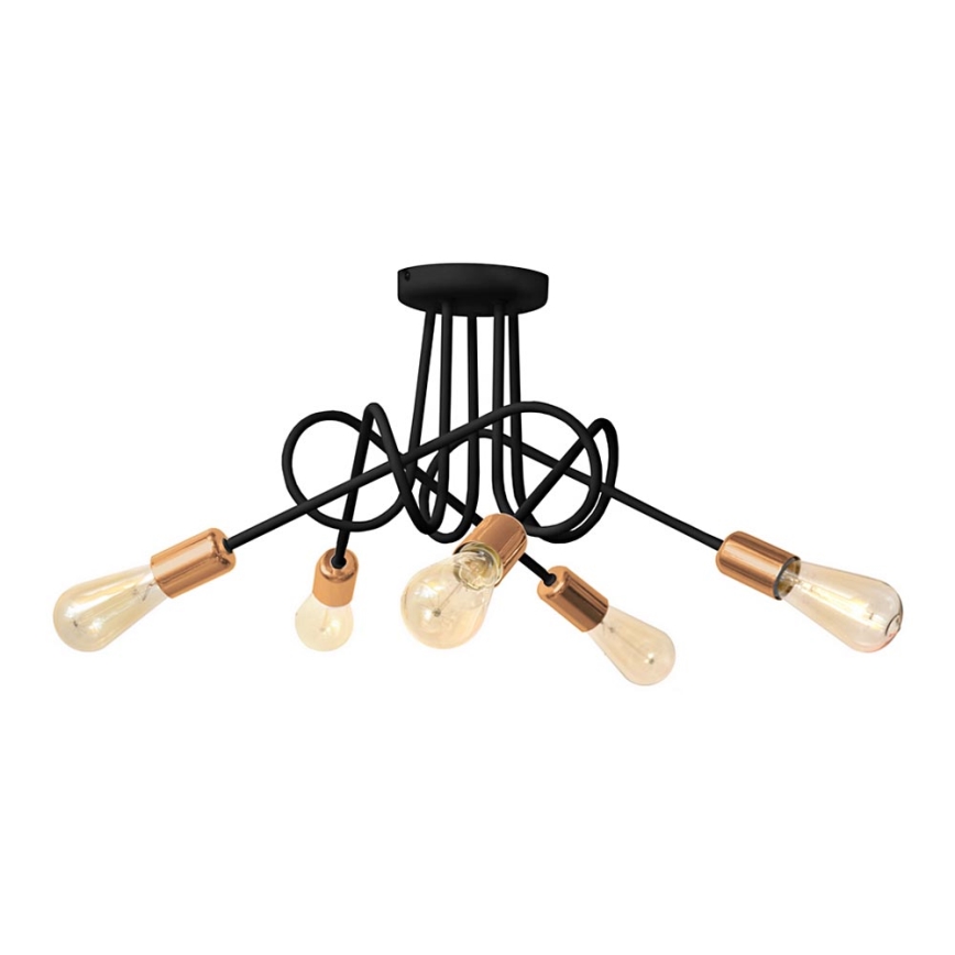 Lampadario fisso OXFORD 5xE27/15W/230V nero