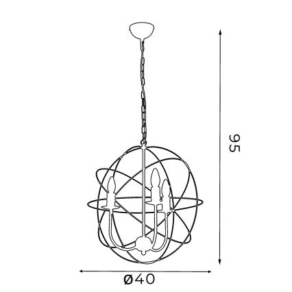 Lampadario GLOBE 3 3xE14/60W bianco