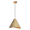 Lampadario in legno a sospensione con cavo 1xE27/60W/230V Ø 33 cm massello/rovere/legno di hevea