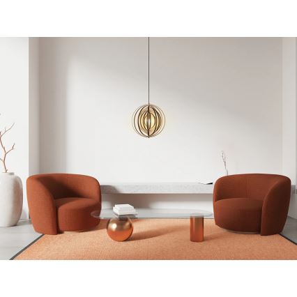 Lampadario in legno sospeso con cavo 1xE27/60W/230V Ø 43,5 cm massello/impiallacciatura/legno di caucciù (Hevea)
