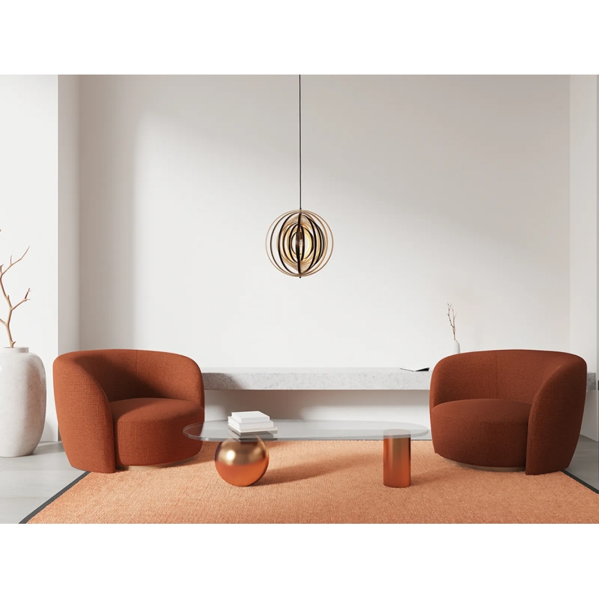 Lampadario in legno sospeso con cavo 1xE27/60W/230V Ø 43,5 cm massello/impiallacciatura/legno di caucciù (Hevea)