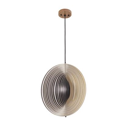 Lampadario in legno sospeso con cavo 1xE27/60W/230V Ø 43,5 cm massello/impiallacciatura/legno di caucciù (Hevea)