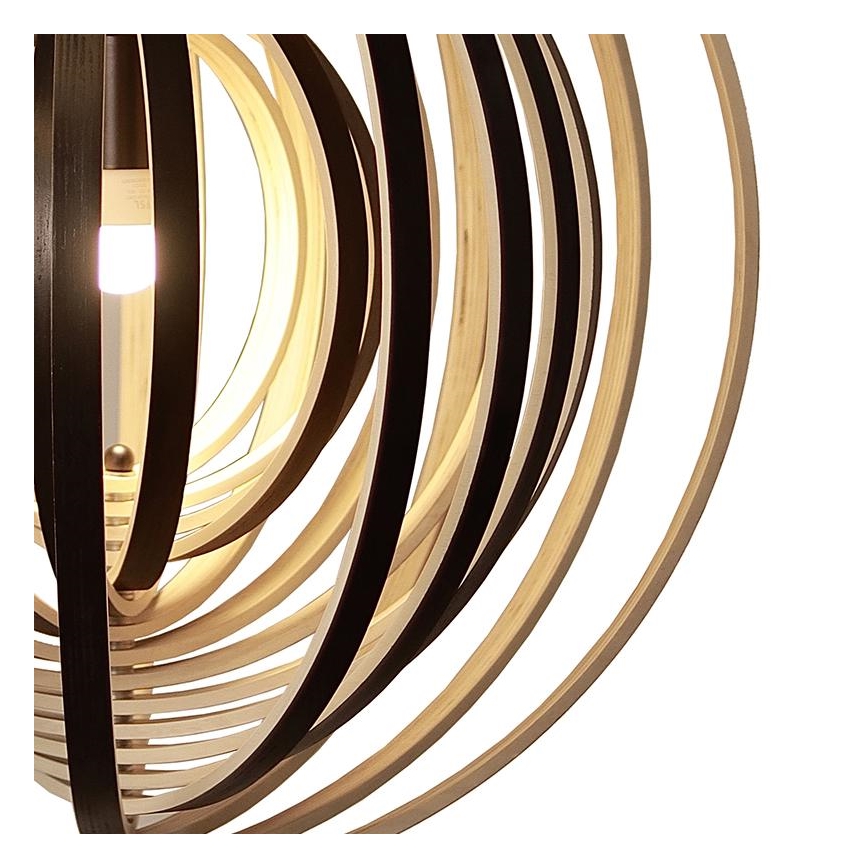 Lampadario in legno sospeso con cavo 1xE27/60W/230V Ø 43,5 cm massello/impiallacciatura/legno di caucciù (Hevea)