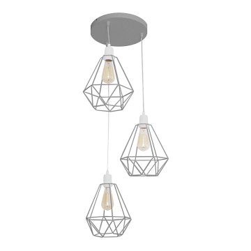 Lampadario KARO 3xE27/15W/230V grigio