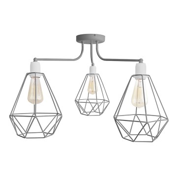 Lampadario KARO 3xE27/15W/230V grigio