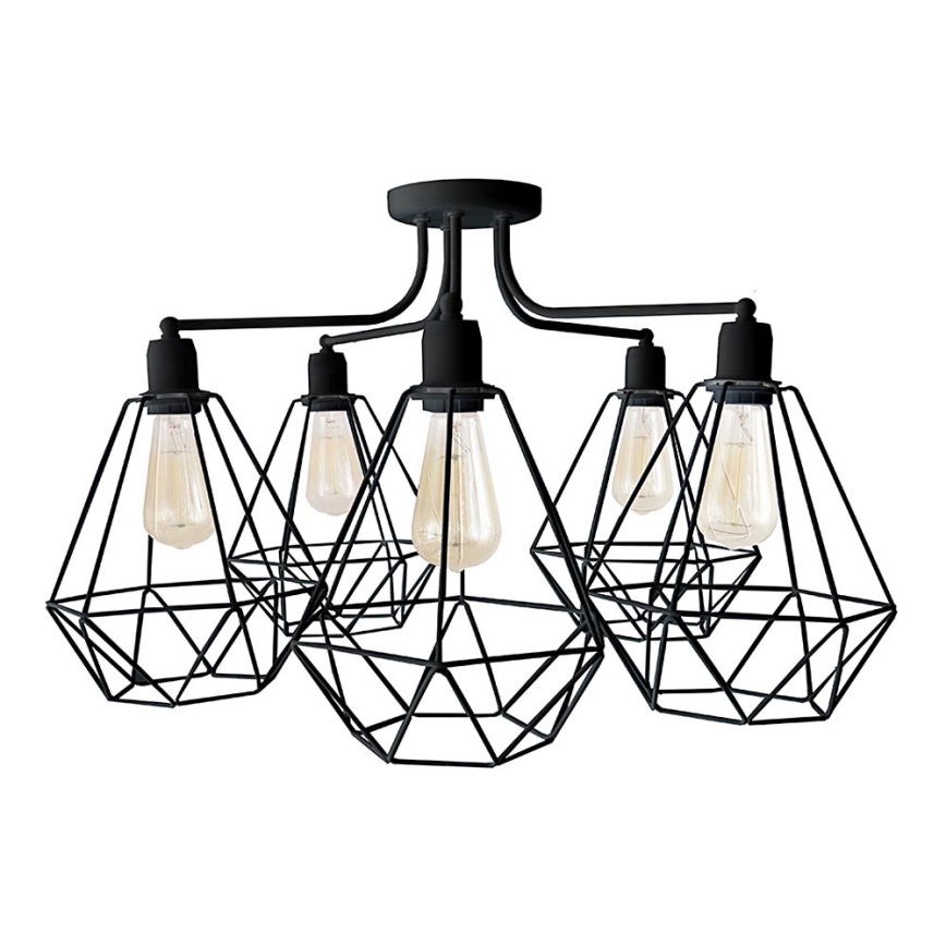 Lampadario KARO 5xE27/15W/230V nero