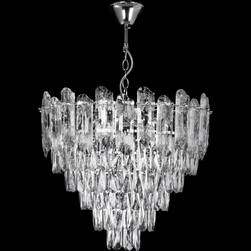 Lampadario LED a catena 9xE27/60W/230V + 6xLED/6W diam. 50 cm cromo lucido