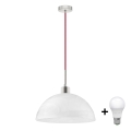 Lampadario LED a cavo 1xE27/60W/230V bianco/rosso