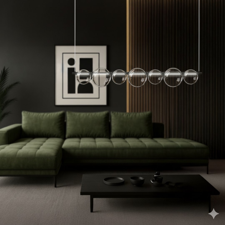 Lampadario LED a cavo ATOLA LED/19W/230V nero/trasparente