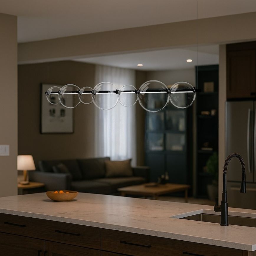 Lampadario LED a cavo ATOLA LED/19W/230V nero/trasparente