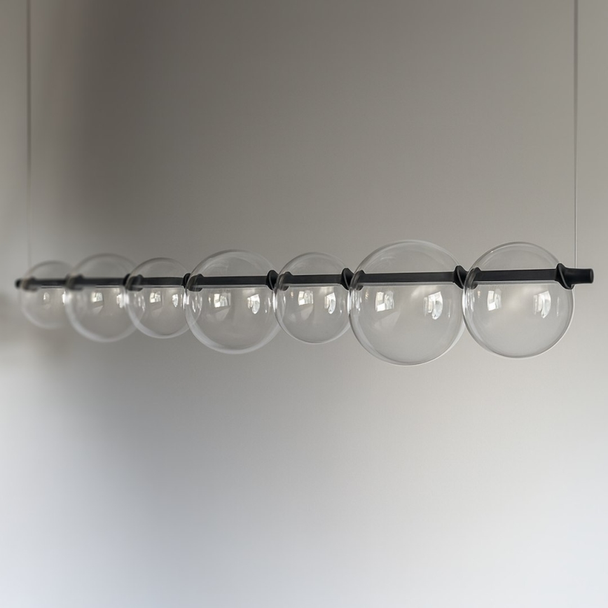 Lampadario LED a cavo ATOLA LED/19W/230V nero/trasparente