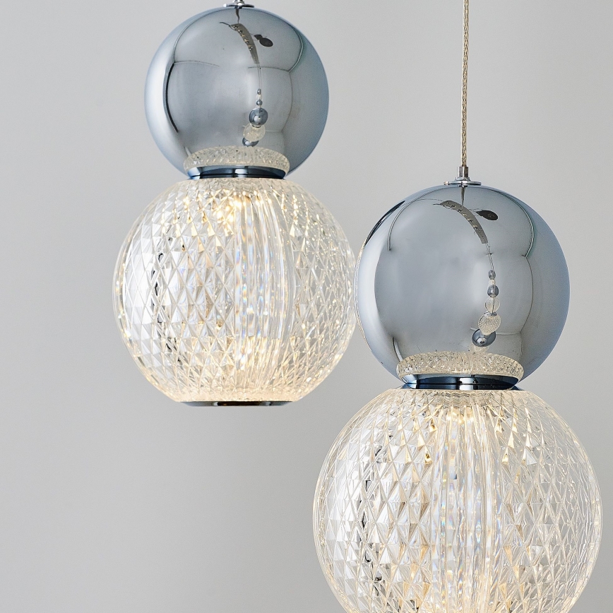 Lampadario LED a cavo CREMONA LED/27W/230V 3000K cromo opaco