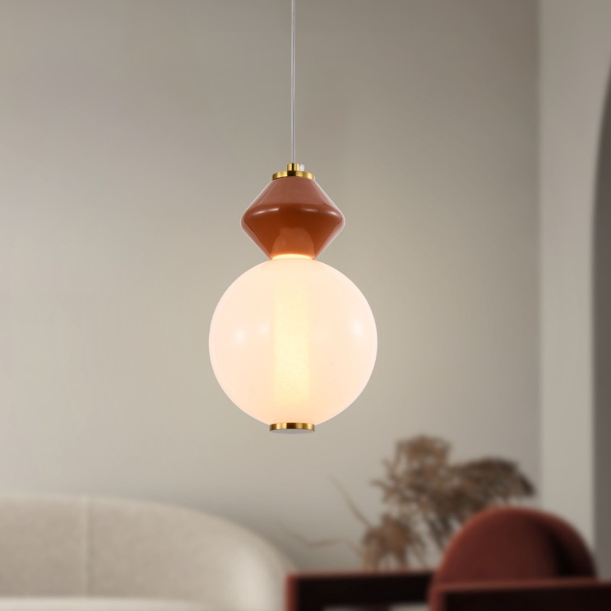 Lampadario LED a cavo FLORES LED/7W/230V oro/marrone