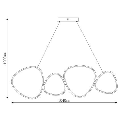 Lampadario LED a cavo PETRA LED/48W/230V 4000K nero