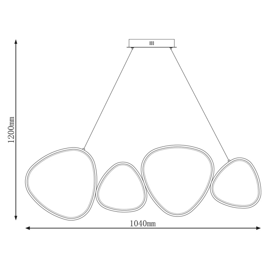 Lampadario LED a cavo PETRA LED/48W/230V 4000K nero