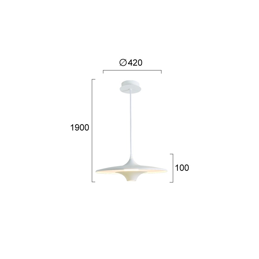 Lampadario LED a cavo RENE LED/19W/230V IRC 90 bianco