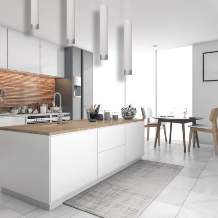 Lampadario LED a cavo TUBA 1xGU10/4,8W/230V bianco/cromo lucido