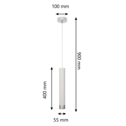 Lampadario LED a cavo TUBA 1xGU10/4,8W/230V bianco/cromo lucido