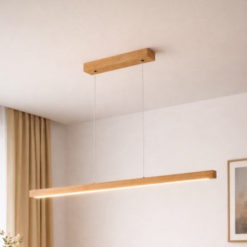 Lampadario LED a cavo VERDE LED/18W/230V 3000K 106 cm rovere