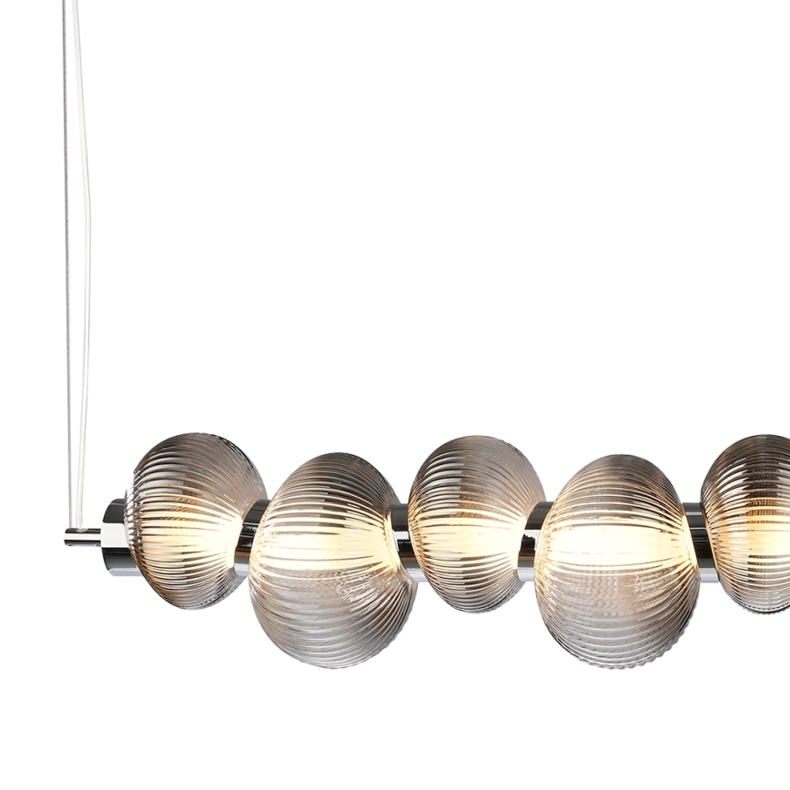 Lampadario LED a sospensione con cavo BOLLA LED/32W/230V cromo lucido/grigio fumé