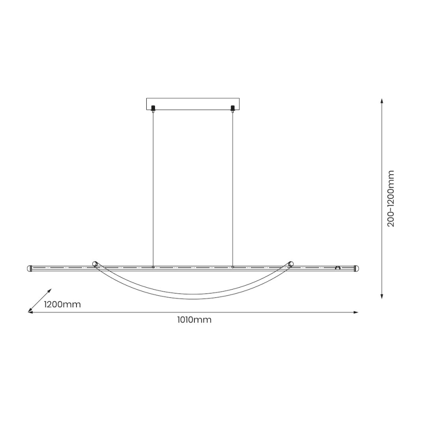 Lampadario LED a sospensione con filo AMBAR LED/35W/230V nero