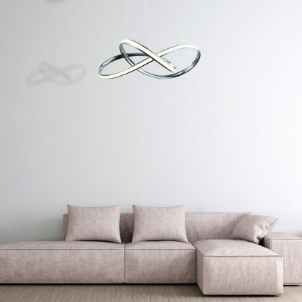 Lampadario LED a sospensione con filo CAPPIO LED/36W/230V cromo lucido