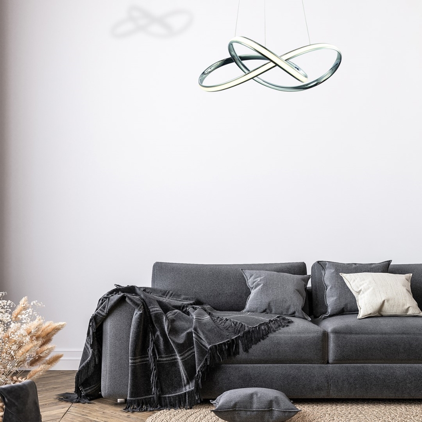 Lampadario LED a sospensione con filo CAPPIO LED/36W/230V cromo lucido
