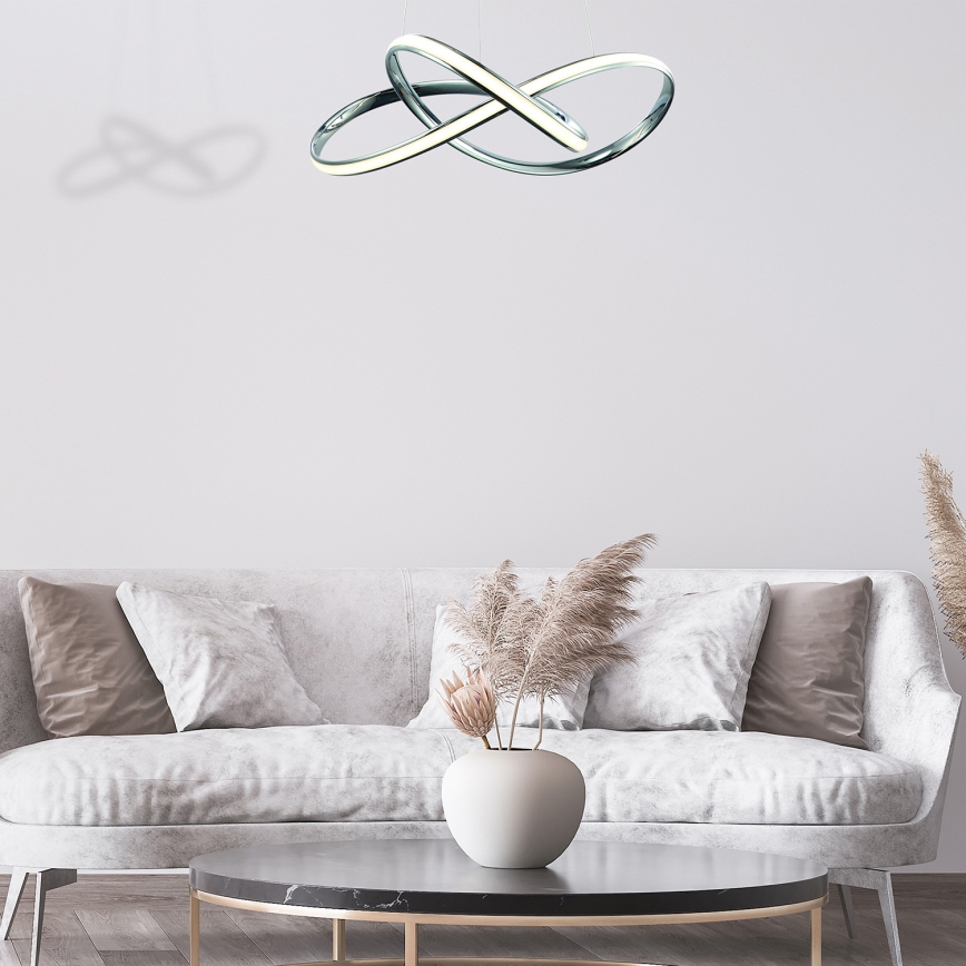 Lampadario LED a sospensione con filo CAPPIO LED/36W/230V cromo lucido