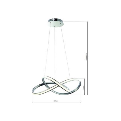 Lampadario LED a sospensione con filo CAPPIO LED/36W/230V cromo lucido