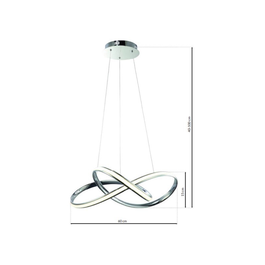 Lampadario LED a sospensione con filo CAPPIO LED/36W/230V cromo lucido