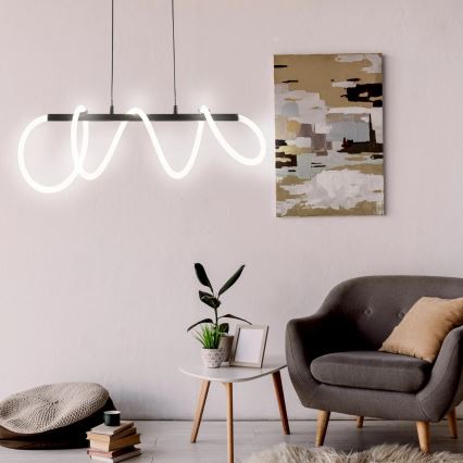 Lampadario LED a sospensione con filo EMMA LED/38W/230V nero