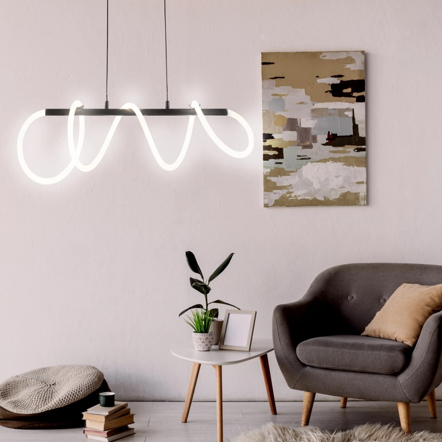 Lampadario LED a sospensione con filo EMMA LED/38W/230V nero