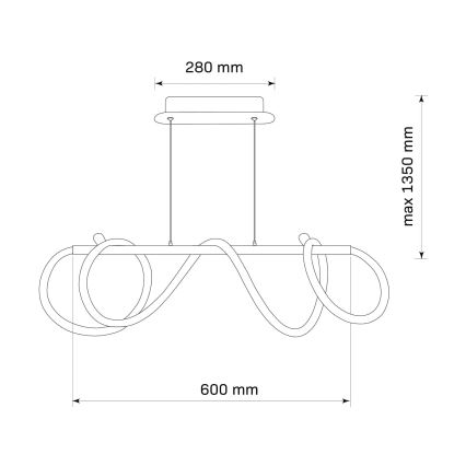 Lampadario LED a sospensione con filo EMMA LED/38W/230V nero