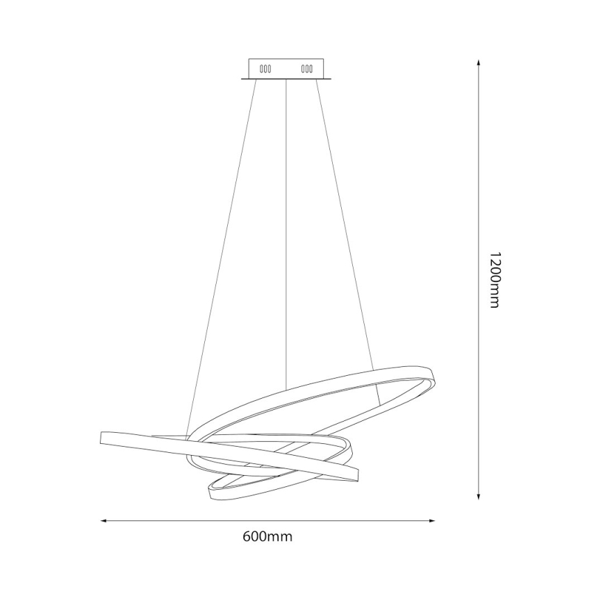Lampadario LED a sospensione con filo EMPOLI LED/55W/230V nero