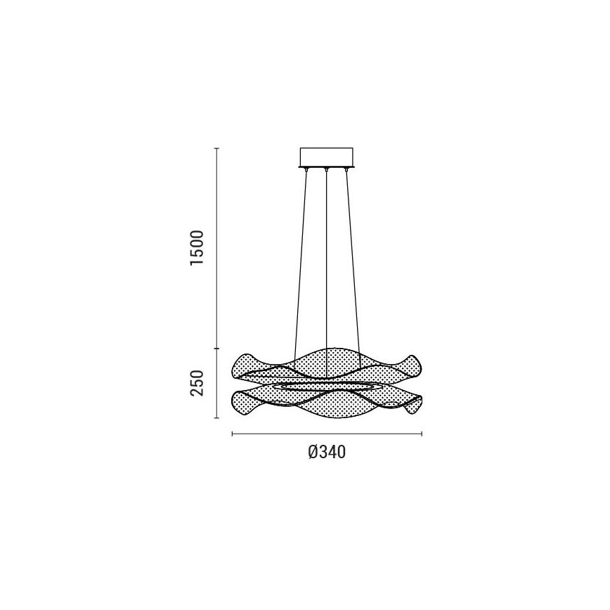 Lampadario LED a sospensione con filo FIRENZE LED/34W/230V 3000K diametro 34 cm