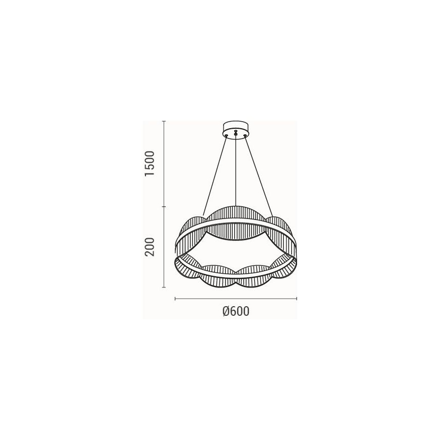 Lampadario LED a sospensione con filo FIRENZE LED/60W/230V 3000K diametro 60 cm