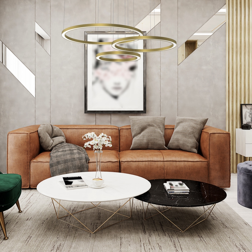 Lampadario LED a sospensione con filo GALAXIA LED/85W/230V oro