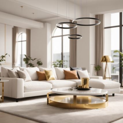 Lampadario LED a sospensione con filo GRAVITY LED/108W/230V nero