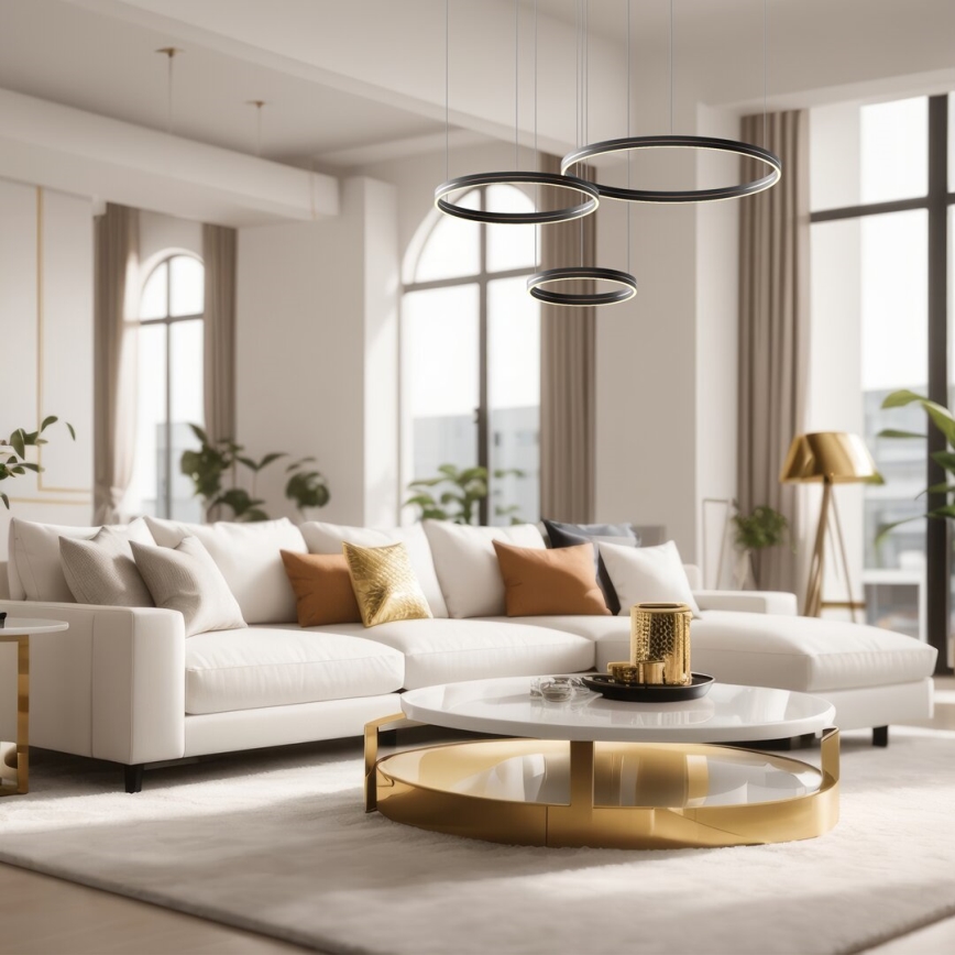 Lampadario LED a sospensione con filo GRAVITY LED/108W/230V nero