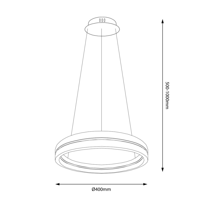 Lampadario LED a sospensione con filo GRAVITY LED/36W/230V nero