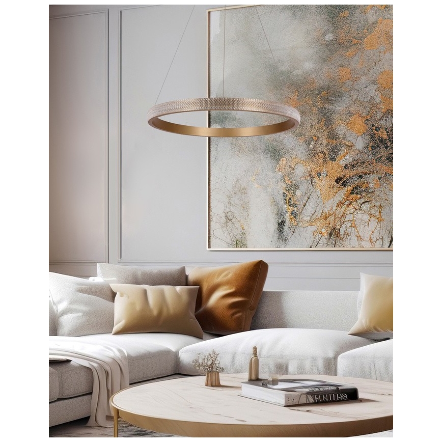 Lampadario LED a sospensione con filo HASHIM LED/34W/230V diametro 60 cm rame