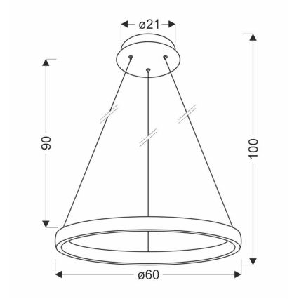 Lampadario LED a sospensione con filo HASHIM LED/34W/230V diametro 60 cm rame