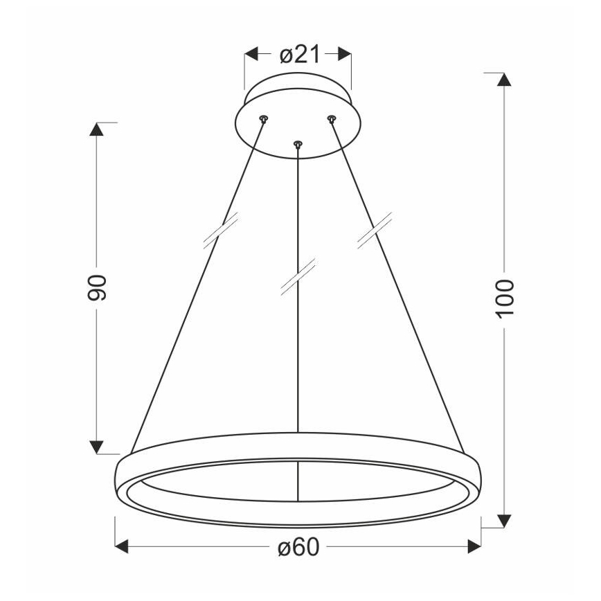 Lampadario LED a sospensione con filo HASHIM LED/34W/230V diametro 60 cm rame