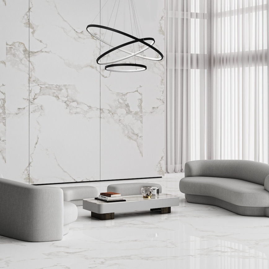 Lampadario LED a sospensione con filo HOOP LED/93W/230V diametro 60 cm 4000K nero