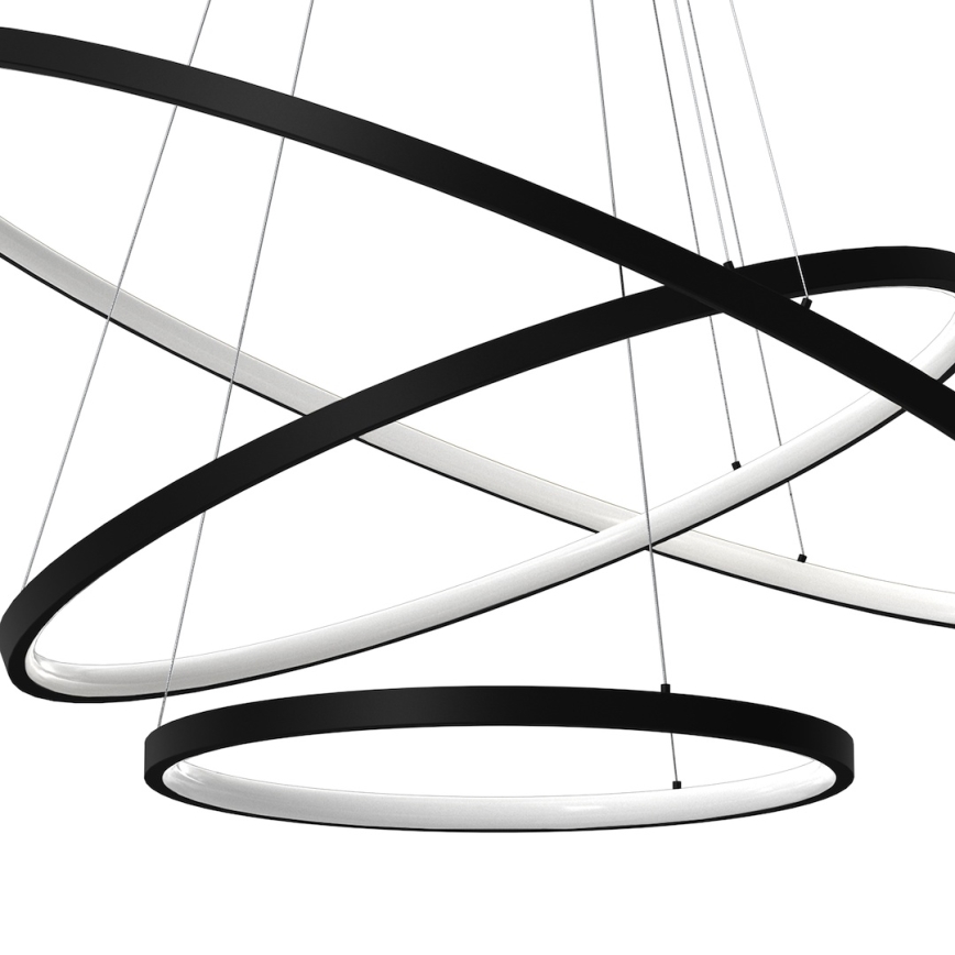 Lampadario LED a sospensione con filo HOOP LED/93W/230V diametro 60 cm 4000K nero