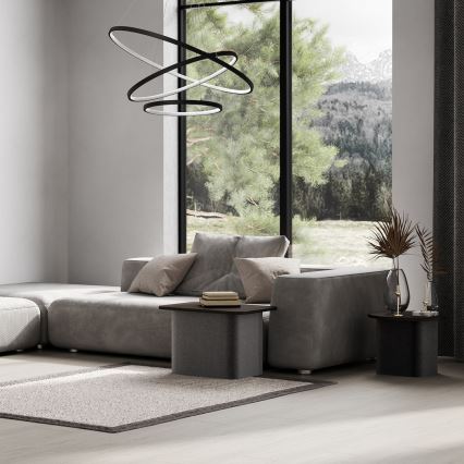 Lampadario LED a sospensione con filo HOOP LED/93W/230V diametro 80 cm 4000K nero