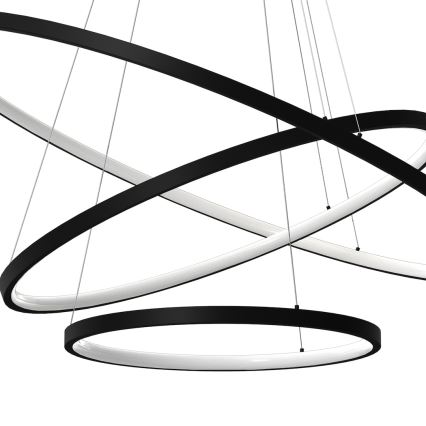 Lampadario LED a sospensione con filo HOOP LED/93W/230V diametro 80 cm 4000K nero