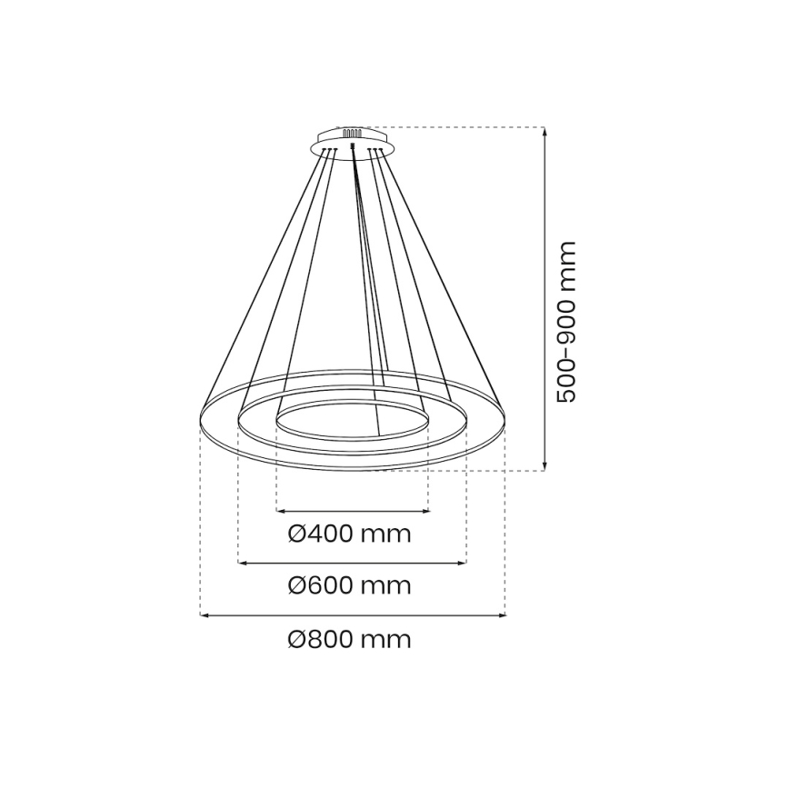 Lampadario LED a sospensione con filo HOOP LED/93W/230V diametro 80 cm 4000K nero
